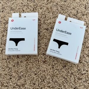 2 pairs lululemon athletica UnderEase Black Thong